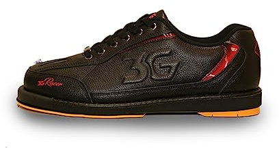 900 Global 3G Men's Racer Right Hand Bowling Shoes - Black/Redwhite/Holo 10.5