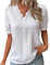 Summer Tops White Cotton for Women UK Lace Plus Size V Neck Dressy Western White Blouses for Women UK Formal Ladies T Shirts Size 22 Multi Packs Womens Tops Size 16 Long Sleeve