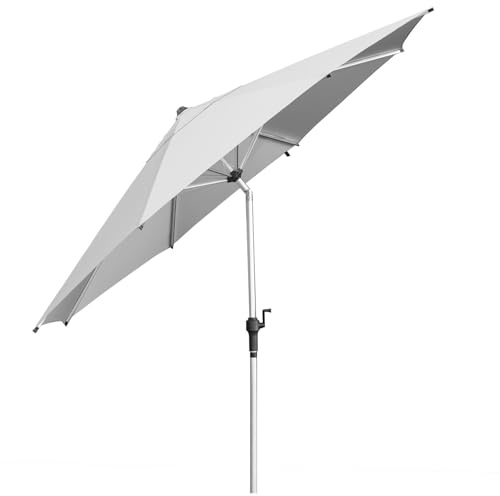 anndora Aluminium Sonnenschirm 300 cm mit Kurbelsystem und Kippfunktion - runder Sonnenschirm Knickschirm 3m Durchmesser für Balkon, Garten Terrasse