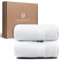 MAGANO® Luxus Handtücher Set Weiß | 2X Duschtuch 70x140 cm | Bambus & Baumwolle | 600g/m² Premiumqualität | Badetücher groß | Handtuch 2er Set (White)