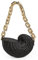 QYZXTH Sacs à main en rotin de conque, sacs en paille de coquillage for femmes, sac à bandoulière à chaînes épaisses, sac de créateur de plage tissé en osier, fourre-tout(Black)