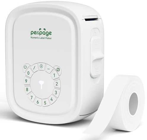 PeriPage Tragbarer Etikettendrucker P10Pro - kabelloser Bluetooth-Etikettendrucker mit Klebeband, mehrere Vorlagen, einfach zu verwenden für Büro und Heimorganisation, USB aufladbar(Weiß)