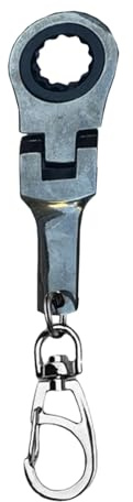 Uitseld Ratchet Wrench Key Ring - Mechanic Keychain with 10mm Socket Wrench | Ratchet Wrench Key Ring Tighten or Loosen Nuts and Bolts