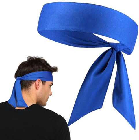 GXGM Sport Stirnband Unisex Kopfband Verstellbare Elastische Bandana Haarwickel Schweißbänder Für Frauen Herren Fußball Basketball Outdoor Aktivitäten(Blau)