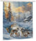 240x200 Duschvorhang Wolf Duschvorhänge Textil Waschbar mit 12 Plastik Duschvorhangringe, Polyester Duschvorhang mit Gewicht Unten, Home Zimmer Deko Bad Vorhang, Geschenke für Frauen, Schneeszene