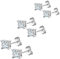 HinDaLi 3 Paar Ohrringe Silber 925 für Damen Männer Mädchen Ohrring Herren Quadratische Ohrringe Stecker Quadratische Ohrstecker Frauen Ohrstecker Silber Set Ohrring Damen Diamant
