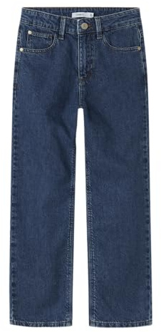 NAME IT Mädchen Nkfrose Hw Straight Jeans 9222-Rm Noos, Dark Blue Denim, 152 EU