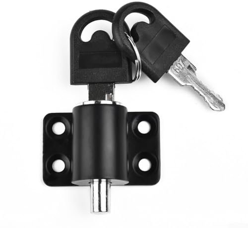 Juego de 2 cerraduras de puerta corredera de seguridad para el hogar con pernos abatibles y 4 llaves (negro)