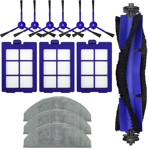 Accesorio de repuesto para robot aspirador Eufy RoboVac X8 Hybrid - 1 cepillo principal, 6 cepillos laterales, 3 filtros HEPA, 3 paños de microfibra