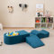 HOMFME Parcours Motricité Enfant avec Piscine à Balles, Aire de Jeux en Mousse Haute Densité 5 Pièces, Jeux d’Escalade et d’Activités pour Intérieur, Idéal pour Salle de Chambre (Bleu Turquoise)