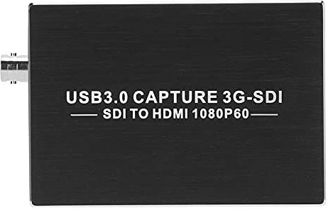 POENVFPO Videoaufnahmekarte, 3.0 1080p 60fps SDI HDMI-zu-USB-Aufnahmegerät mit Audio für Live-Streaming, Spielaufzeichnung und Videoproduktion