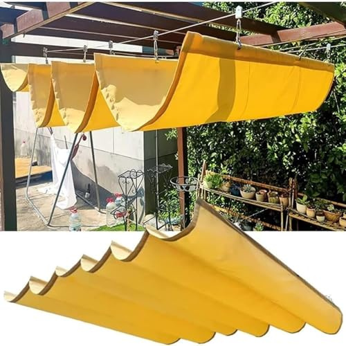 tenda da sole Vele ombreggianti retrattili for kit di sostituzione della tettoia impermeabile for pergola esterna con copertura for tendalino a filo scorrevole esterno(2 * 7.2m)