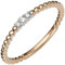 Jobo Damen Ring schmal zart 585 Gold Rotgold Weißgold bicolor 3 Diamanten Brillanten Größe 56