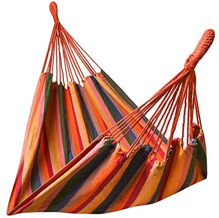 Kronenburg Mehrpersonenhängematte 210 x 150 cm, Belastbarkeit bis 300 kg – Indoor & Outdoor Hängematte 8 Streifen - Farb- und Modellwahl