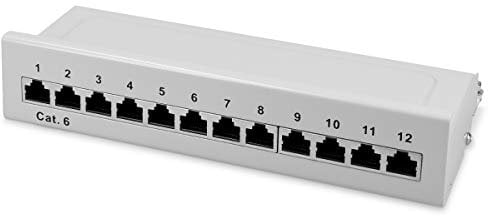 kwmobile Panneau de Brassage 12 Ports - Baie de Brassage RJ45 Cat 6 pour Câble Réseau - Boitier Montage Mural - Raccordement Blindé