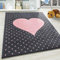 SIMPEX KinderTeppich, Herz-Design, Teppich Rosa, 160 cm Rund, Teppich für Kinder, Teppich Kinderzimmer