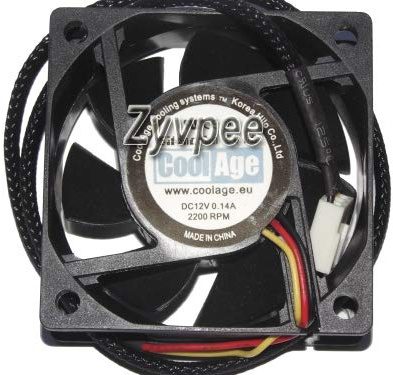 Zyvpee® 60x60x25mm 12V 60mm 0.14A 3Wire 6cm Server CPU Cooler Cooling Fan