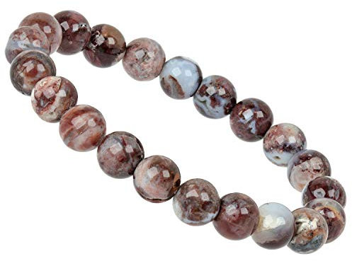 ELEDORO Stretch Armband aus echten Edelsteinen-Perlen 10mm: für Energie und Harmonie (Afrikanischer Opal)