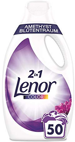 Lenor Lessive liquide, lessive liquide, lessive pour couleur, 50 lavages, protection des couleurs, améthyste rêve de fleurs (2,75 l)