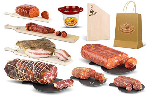 Moretti® Forfait Calabrais | Kit de dégustation de salami | Coffret Calabre | voyage dans le goût sucré et épicé | Diverses combinaisons (Grand Kit)