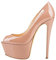 Only maker Frauen Elegante High Heels Plateau Peeptoe Pumps Absatz Damenschuhe Lack Nude 39 EU