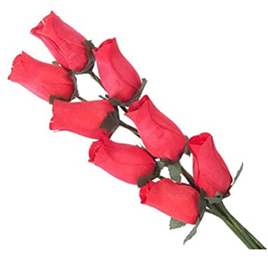 Homestreet 100 Wooden Roses In Many Colours 100 Single Rose Stems For Creating Bouquets or Displays In Craft project and More (Red)