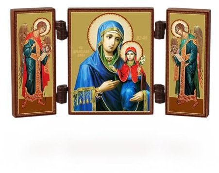 NKlaus - Heilige Anna - christliche Ikone Triptychon - Anna Pravednaja - reise Altar Holz 36157
