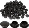 200 Pièces Bouchons Cache Trou en Plastique Noir Bouchon Trou Vis Meuble Noir Cache Vis Plastique Noir pour Visserie Diamètre Cache Vis Ronds, pour Les Étagères Les Armoires(10mm, 12mm)