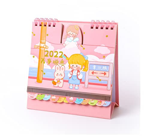 JKXWX Tischkalender 2022 Schreibtisch-Coil-Kalender Mini Daily Termine Tabellenplaner Jährlicher Organizer Büro Schulbedarf Schreibtisch Kalender (Color : B)