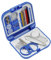 Mini kit de couture pliable et portable - Kit de réparation de surjeteuse - Bleu roi