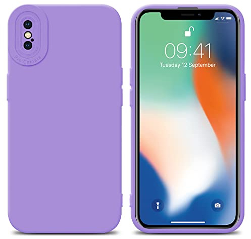 Cadorabo Hülle kompatibel mit Apple iPhone XS MAX Schutzhülle TPU Silikon Case Liquid Design mit Kameraschutz Slim Kratzfest Weiche Gummi mit Rundumschutz Case Hülle für iPhone XS MAX in Lila