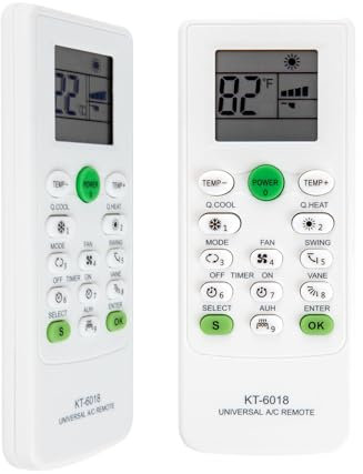Universal AC Remote Control - 6000 in 1 LCD A/C Conditioning Controller for Multiple Brands Including Mitsubishi, Toshiba, Hitachi, Fujitsu, Daewoo, LG, Samsung, Electrolux, Sanyo, and AUX