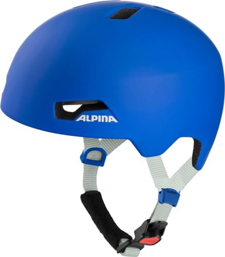 ALPINA Hackney - Leichter, Bruchfester & Optimal Klimatisierter Fahrradhelm für Kinder, Mit Nachrüstbarem LED für Gute Sichtbarkeit, royal-Blue matt, S (47-51 cm)