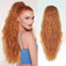 PORSMEER Pferdeschwanz Haarteil Lang 75 cm mit Kordelzug Wellig Locken Ponytail Extension Ingwer Orange Natürliches Clip in Haarteil Ponytail Haarzopf für Damen Afro Zopf Haarverlängerunge