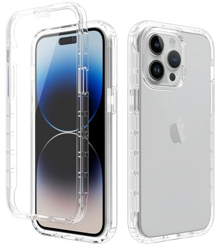 LCHULLE for iPhone 15 Pro Max Case 6.7-Inch Front and Back Full Body 360 Drop Protection Phone Cover Crystal Clear Screen Protector for iPhone 15 Pro Max Case