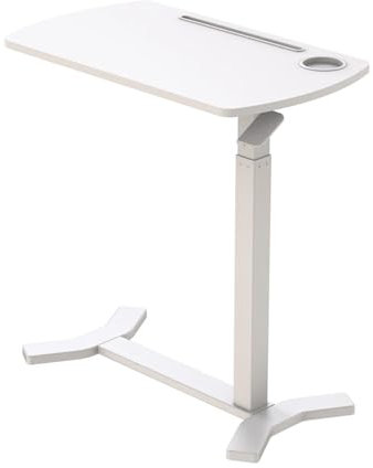 Spacetronik Höhenverstellbarer Beistelltisch C-Form - Mobiler Couchtisch mit verdeckten Rollen - Laptoptisch mit manueller Höhenverstellbar 65–103 cm - Nachttisch für Couch, Bett, Homeoffice