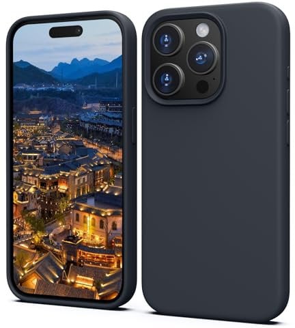 TIIXXA Silicone Case for iPhone 15 Pro Case, Soft Ultra Slim Protective Shockproof Liquid Silicone Phone Case, Anti-Scratch Microfiber Lining, 6.1 Midnight Blue
