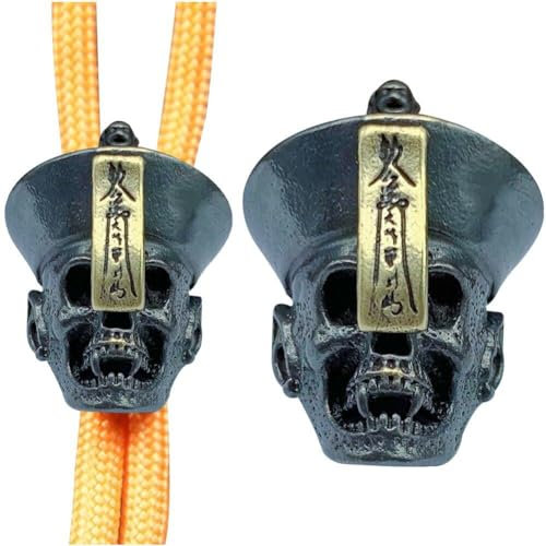 Zombie-Paracord-Perlen antike EDC-Lanyard-Perlen aus Metall große Lochperlen für Messer-Lanyard-Schlüsselanhänger-Anhänger