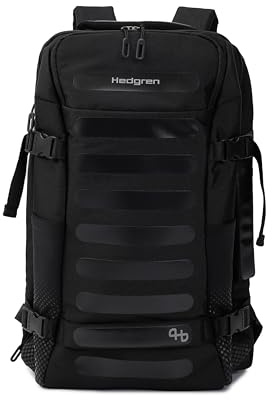 Hedgren TRIP L Unisex Travel Backpack 15,6 + RFID – Comby SS Collection, erweiterbar, Cabin-Reisen-Rucksack | Schwarz