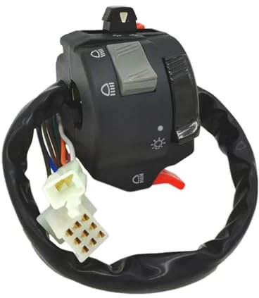 NOLLAM Interruptor Luces Moto Manillar Universal de 7/8 y 22mm, Faro para Motocicleta, luz antiniebla, botón de Interruptor de Control de Manillar de señal de Giro
