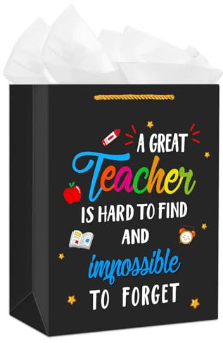D24TIME Geschenktüten für Lehrer mit Griff