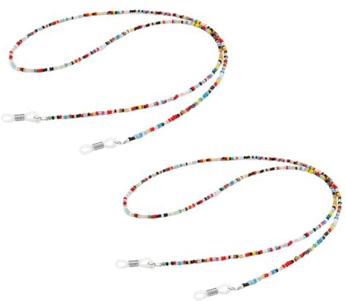 DaiUni Cadenas de Gafas para Mujer, Cordón Gafas con Abalorios Ajustable, Antideslizante Cuerda de Gafas de Lectura, antideslizante para accesorios de gafas, 2 pcs