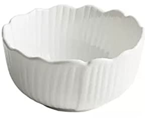 CHICKEN Salad Bowl Rice Bowl Household Ceramic Salad Small Bowl Soup Noodle Bowl Restaurant Rice Bowl Two-Piece Set Salad Mixing Bowl (Color : White, Size : S)