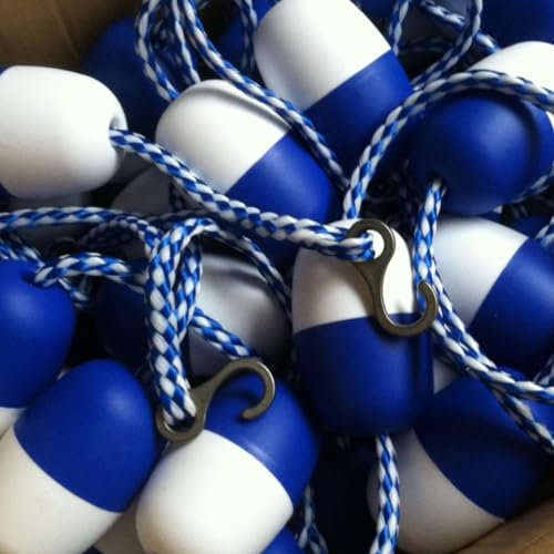 Pool-Sicherheits-Schwimmerleitungs Schwimmendes Pool-Trennseil 5 10 15 20 25 30 40 50 60 M lang, Blau Weiß Bi-Tone Bojen Lane mit 2 Haken, 3 Schwimmer/m/ Sicherheitspool Trennseil ( Size : 7m/23ft )