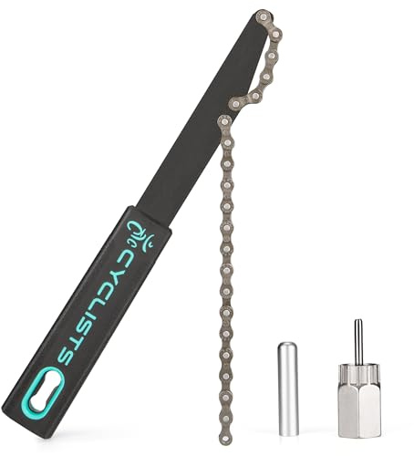 cyclists Bike Cassette Removal Tool Kit-Bicycle Sprocket Removal Tools- Chain Whip & Lockring Tool With 5mm/12mm Guide Pin For SHIMANO HG Freewheel Cassette
