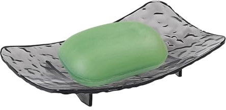 Generic Porte-savon avec trou de drainage - Base antidérapante - Gris - PET - Pour salle de bain familiale, voyage, salle de sport