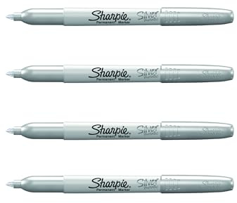 Sharpie Permanentmarker, Metallic-Silber, 4 Stück