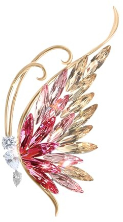 fdsmall Schmetterling Brosche für Frauen Strass Filigree Schmetterling Brosche Pin Thanksgiving Tag Hochzeitsgeschenke für Frauen Mädchen (Pink)