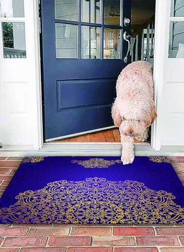 OHJEAJDS Badezimmerteppich rutschfest Badematte 40x 60 cm,Badteppich Saugfähig Weich Maschinenwaschbar für Badezimmer,Mandala, Vintage-Ornament mit ostosmanischen künstlerischen Motiven. Re