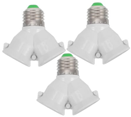 DOITOOL 3 Uds 2 E27 A 2 E27 Adaptador De Base De Lámpara Divisor De Bombilla Doble Convertidor De Bombillas Casquillo De Luz Portalámparas Divisor En Forma De Y